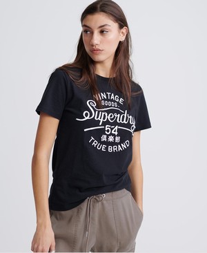 Superdry Mono Vintage Goods Női Pólók Fekete | GXOSN1925